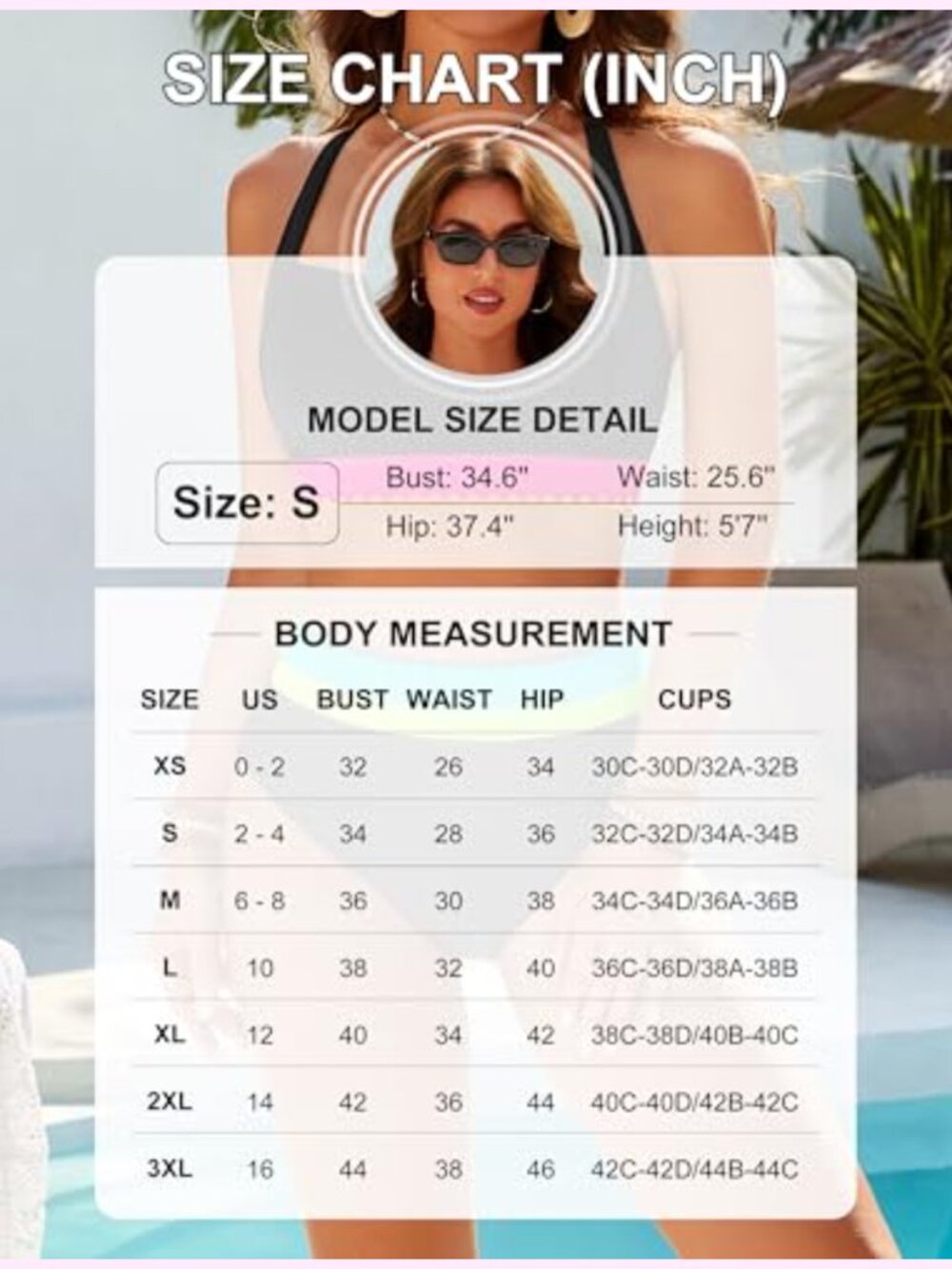 High Waisted Bikini Set with Tummy Control Modest Swim Retro Sporty Color Block - Picture 5 of 6